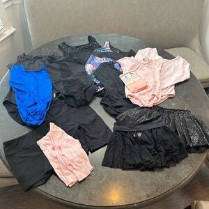 Ballet/Gymnastics Outfits, 13 Piece Lot, Size S, M, L (Sizes 6 to 12)